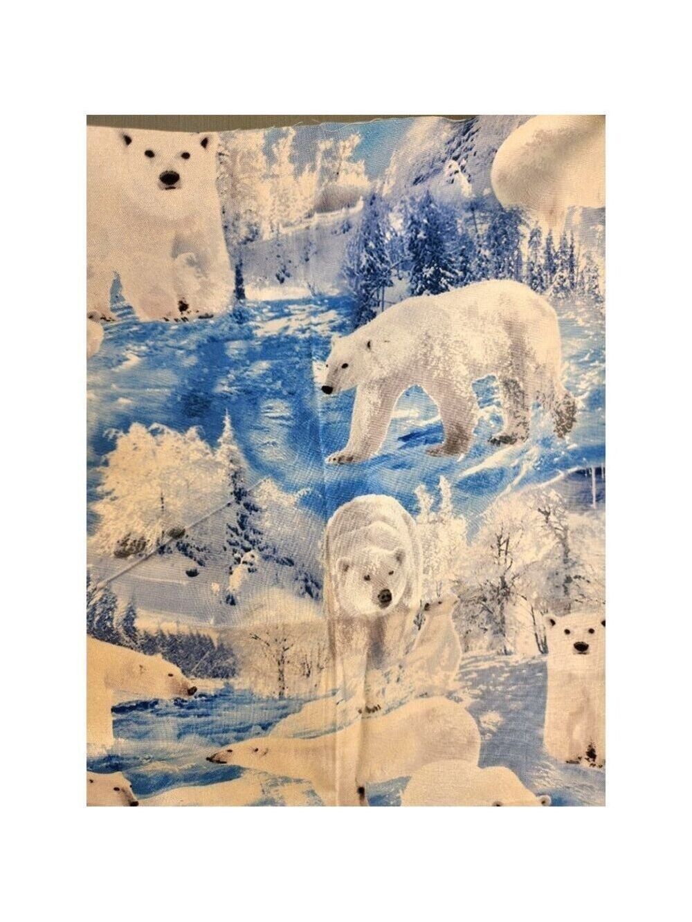 Greta Lynn Kanvas Winters Pearl Polar Bear Cotton Scenic Wildlife Fabric